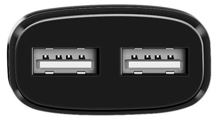Зарядное устройство  C12 Smart с двумя USB портами на micro-USB Черный