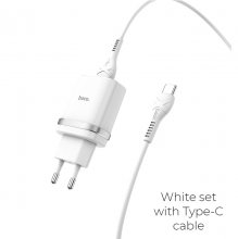 Зарядное устройство С12 Быстрая зарядка QC3.0 Type-C Белый